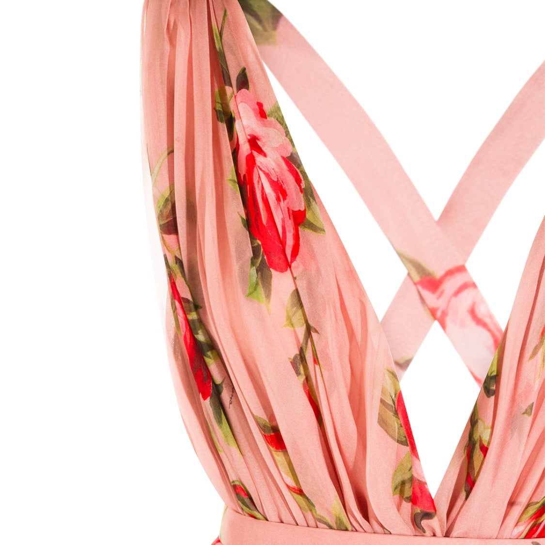 Dolce & Gabbana Pink Silk Floral Maxi Dress