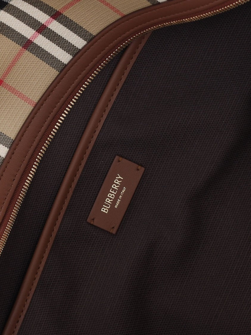 Burberry Multicolor Check Cotton Canvas Travel Bag