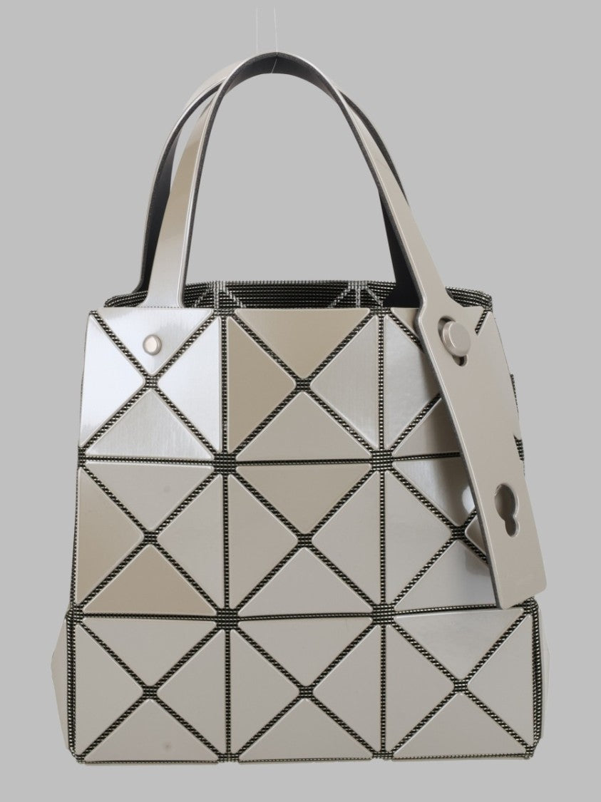 Bao Bao Issey Miyake Grey Geometric Glossy Keyhole Tag Polyester Handbag