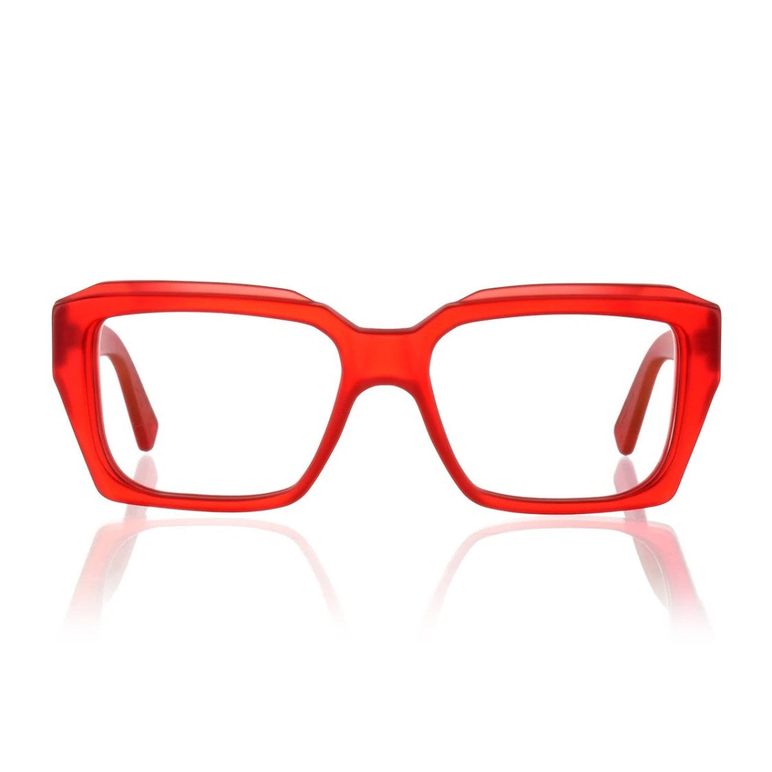 Kirk&Kirk Red Cecil Acrylic Rectangular Sunglasses
