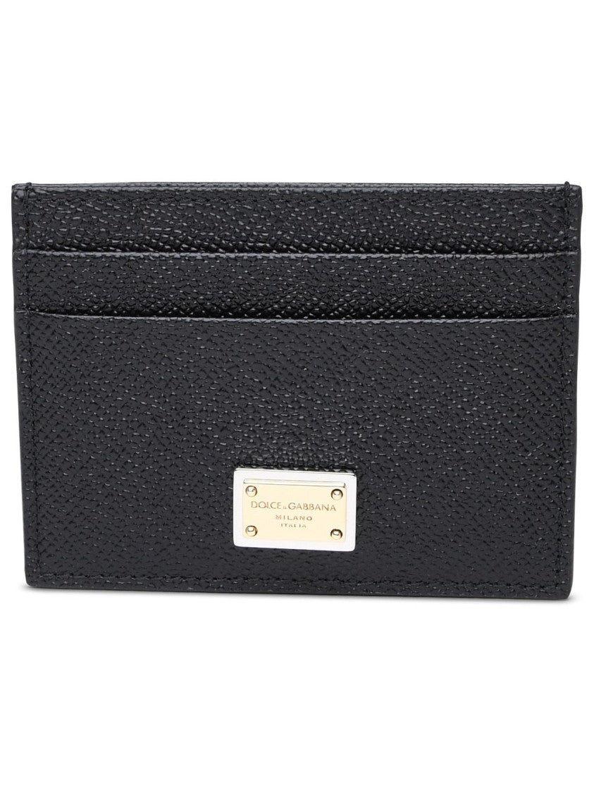 Dolce & Gabbana Textured Black Calf Leather Card Holder