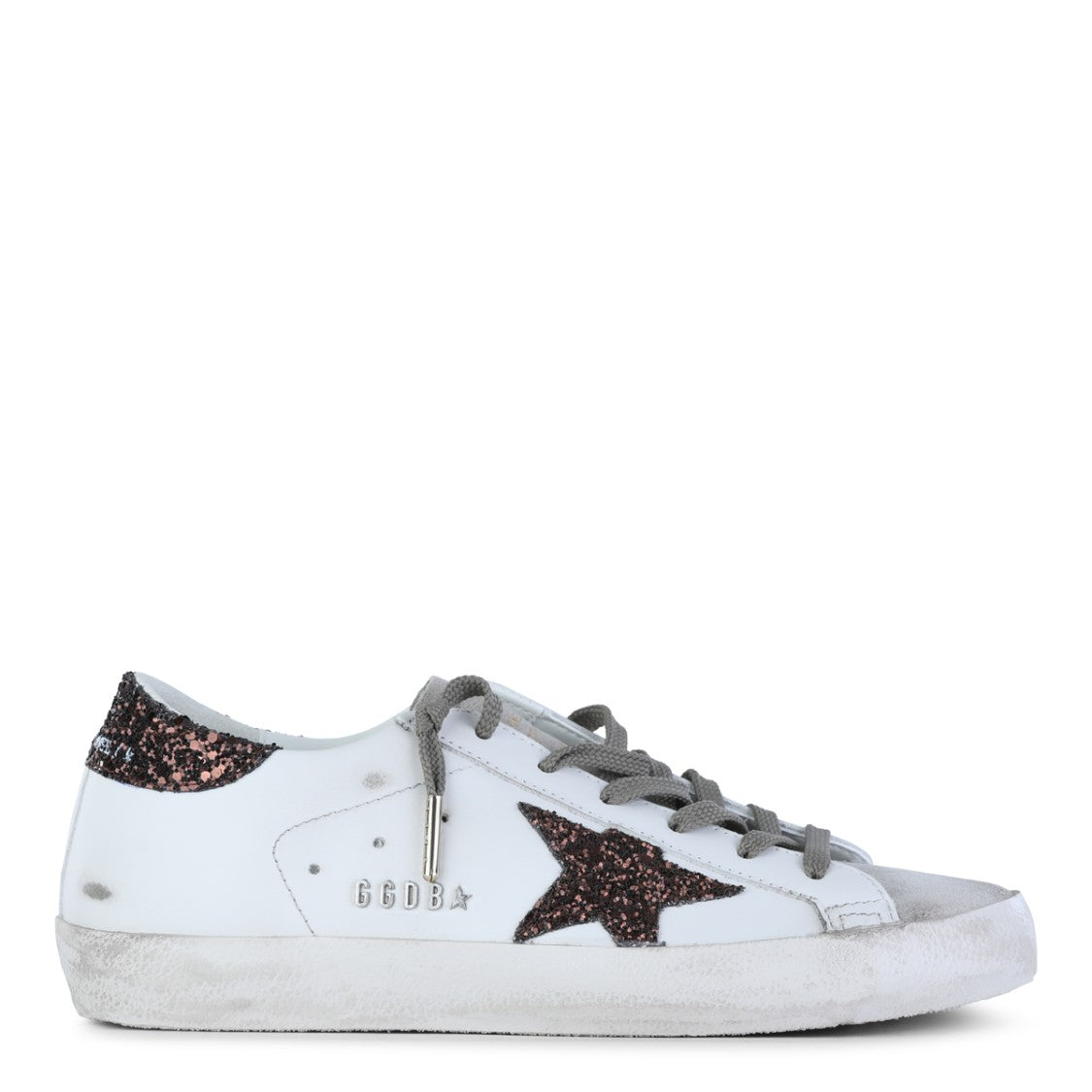 Golden Goose White And Bronze Super Star Sneakers