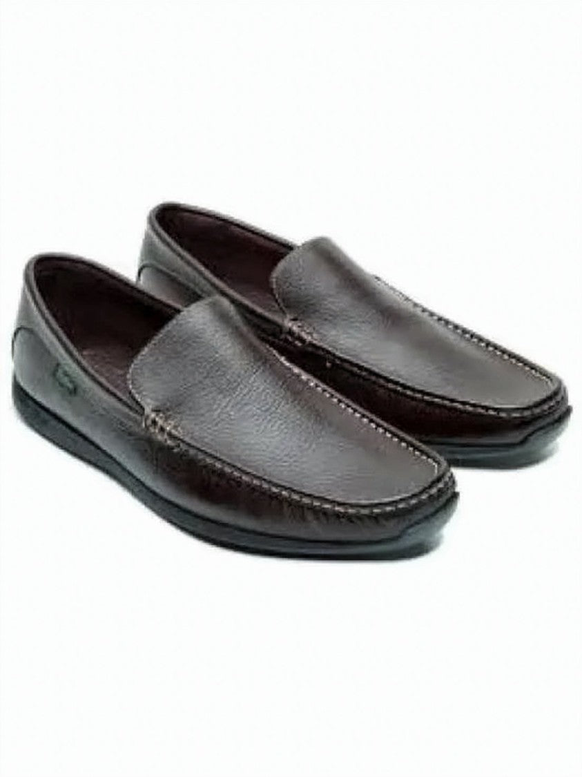 Paraboot Brown Leather Loafers With Rounded Toe