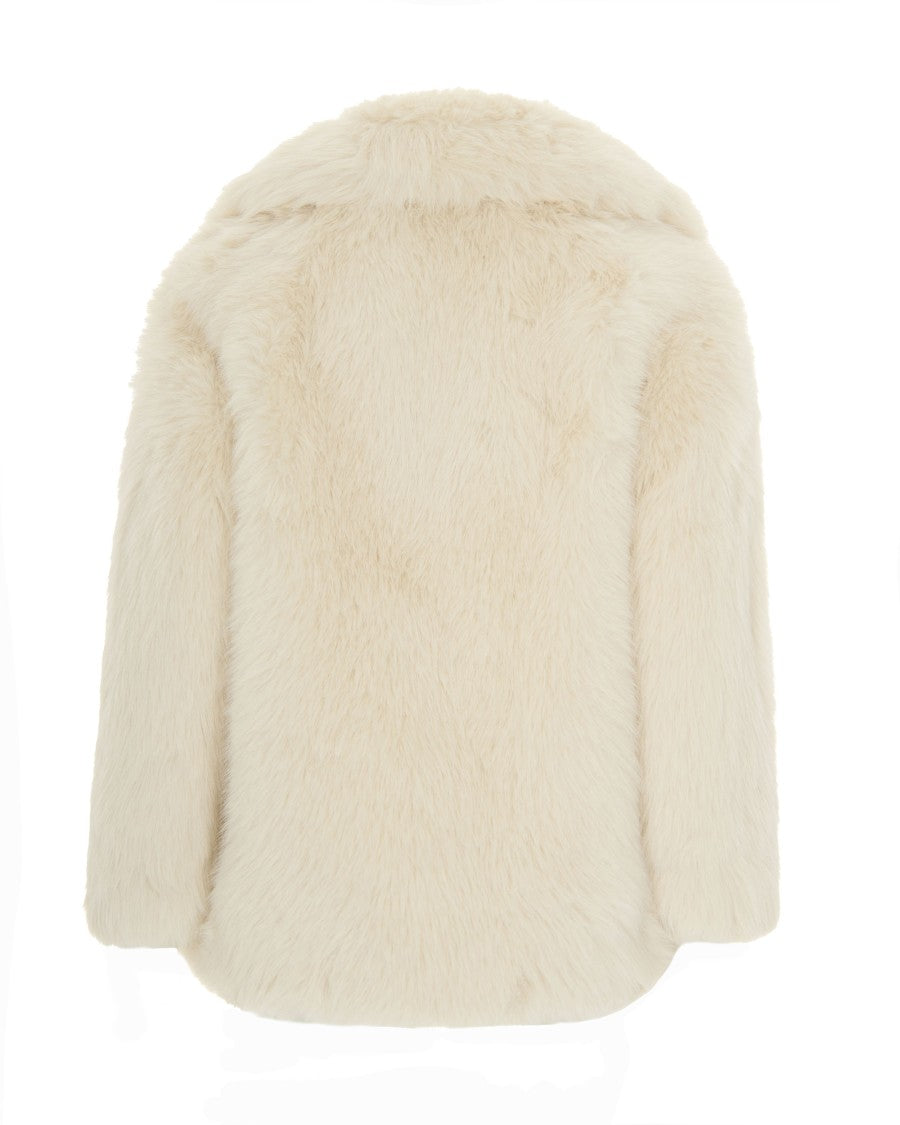 Liu Jo Cream Faux Fur Coat