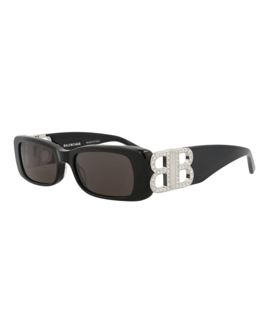 Balenciaga Square-Frame Recycled Acetate Sunglasses With Crystal Accents