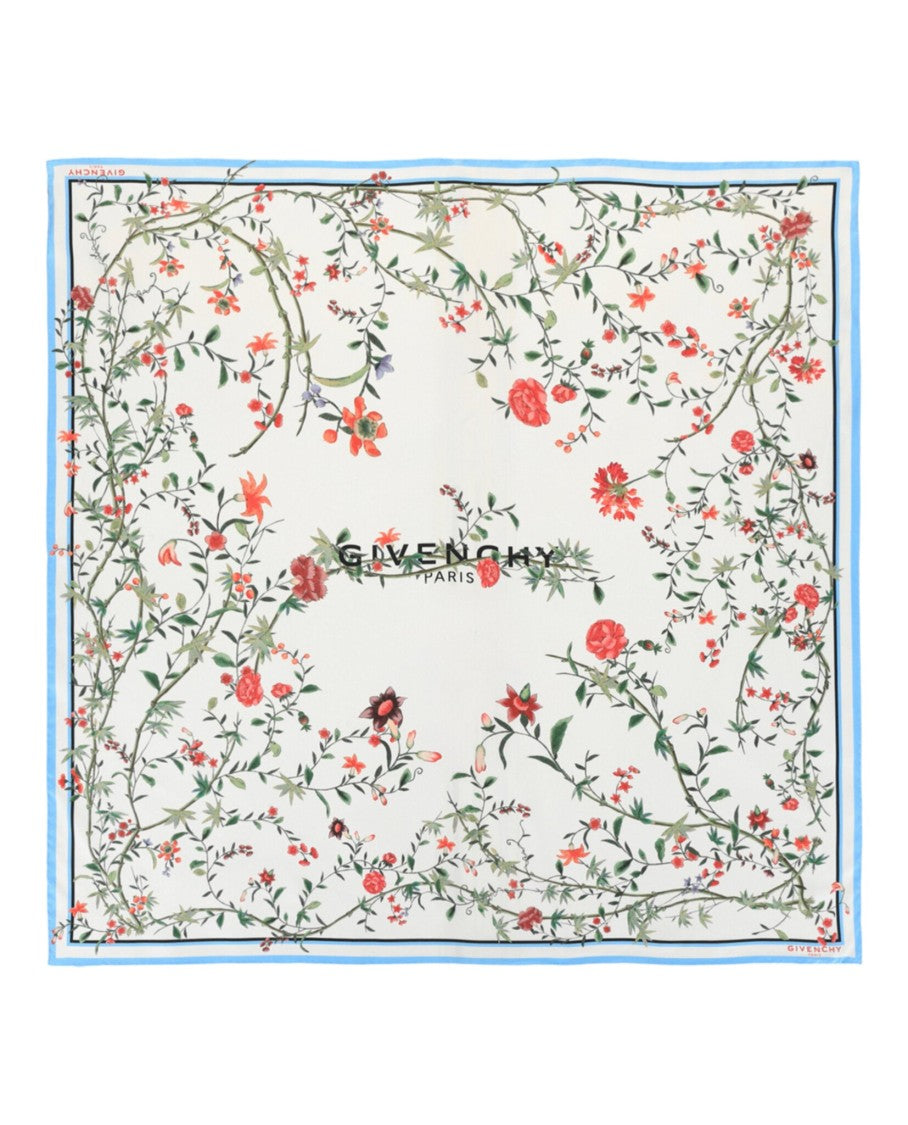 Givenchy Floral Print Silk Square Scarf