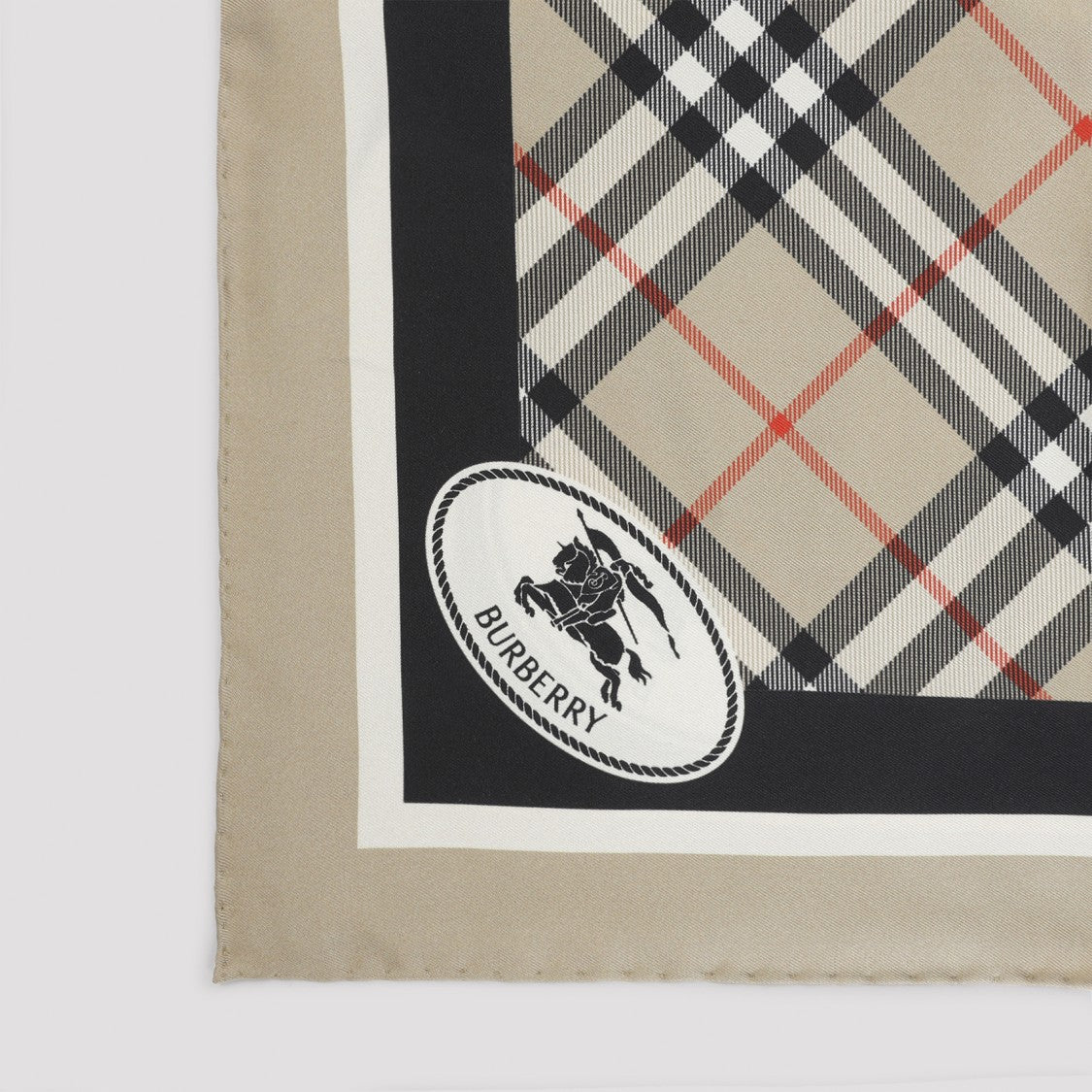 Burberry Check Beige Silk Scarf
