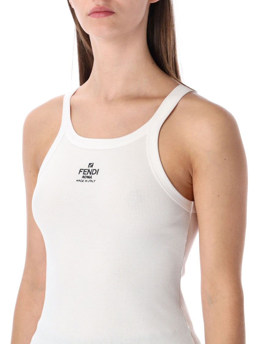 Fendi Cotton Rib Sleeveless Top