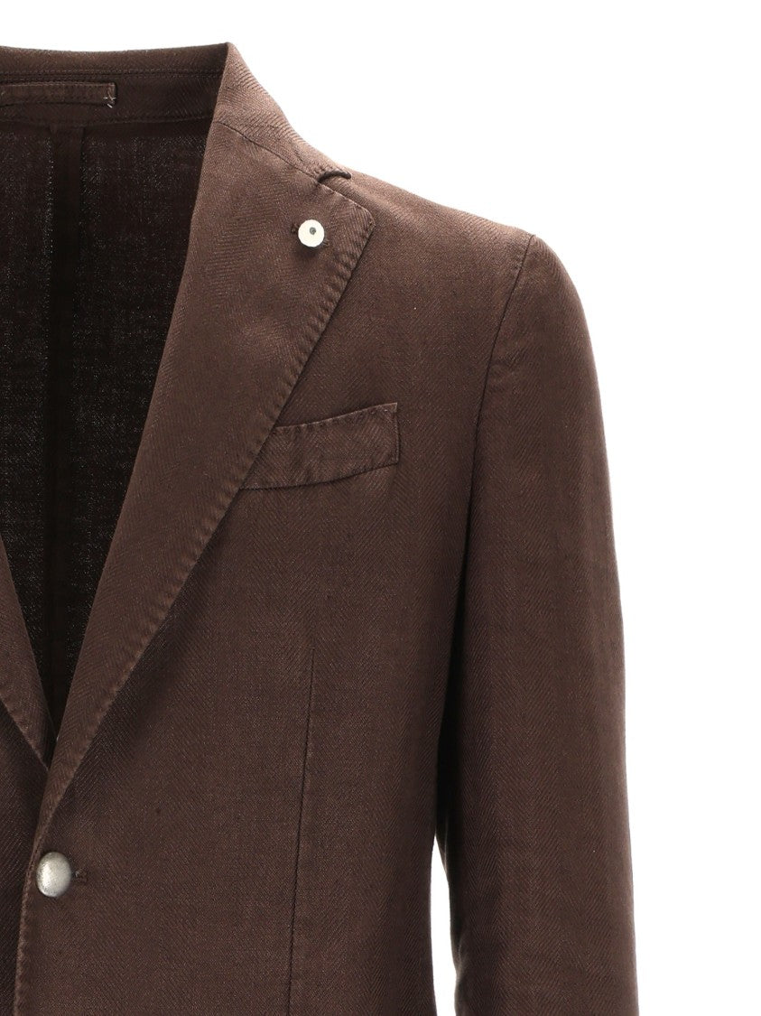 Brando-Lubiam Brown Tailored Linen Cotton Blazer