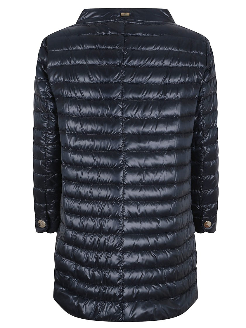 Herno Quilted Black Jacket With High Collar