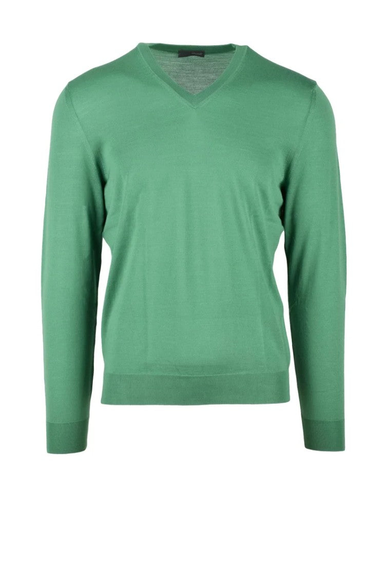 Drumohr Merino Wool V-Neck Pullover - Green