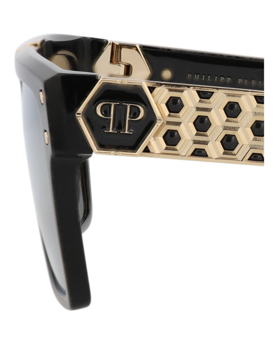 Philipp Plein Square-Frame Acetate Sunglasses With Titanium Accents And Honeycomb Temples
