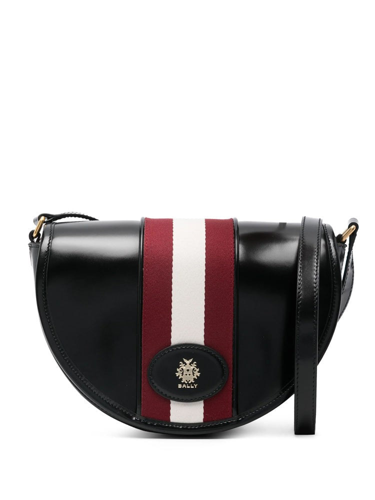 Bally Half-Moon Minibag With Bold Stripe And Gold Accents