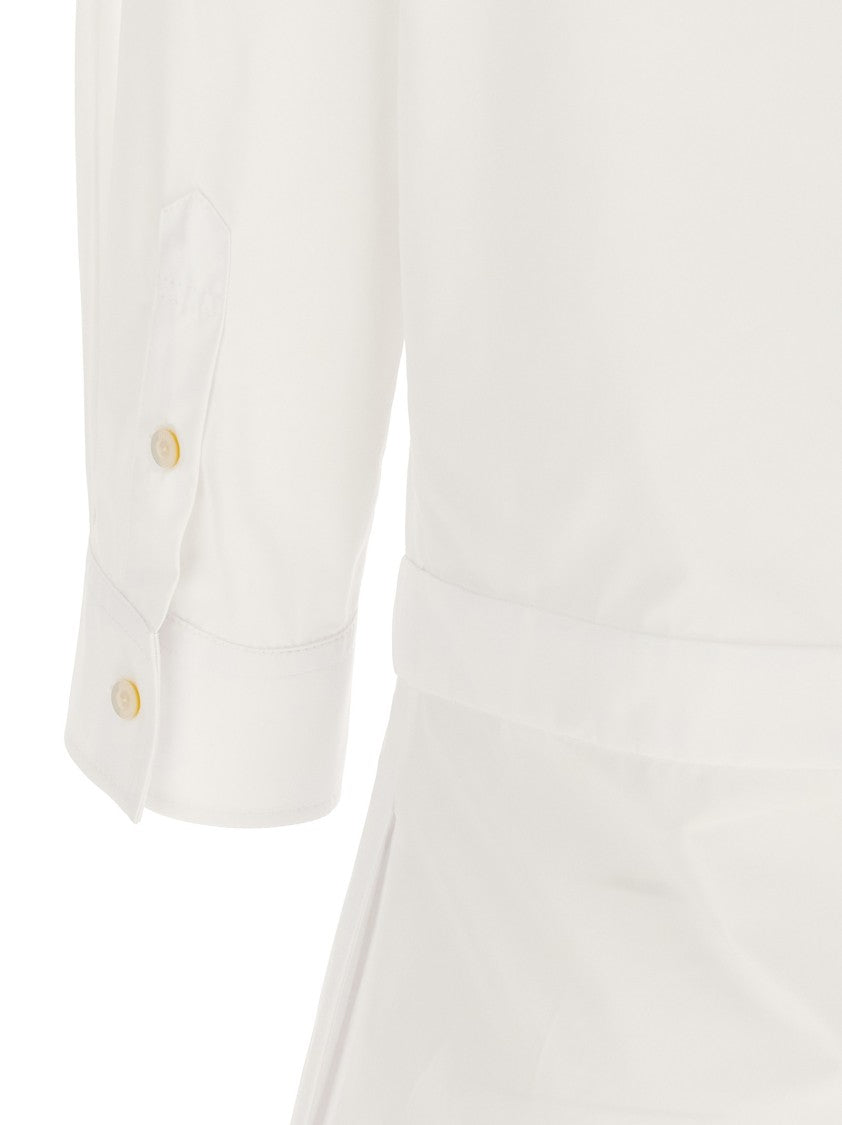 Gucci Mini Dress With Ribbon Collar And Pleated Skirt