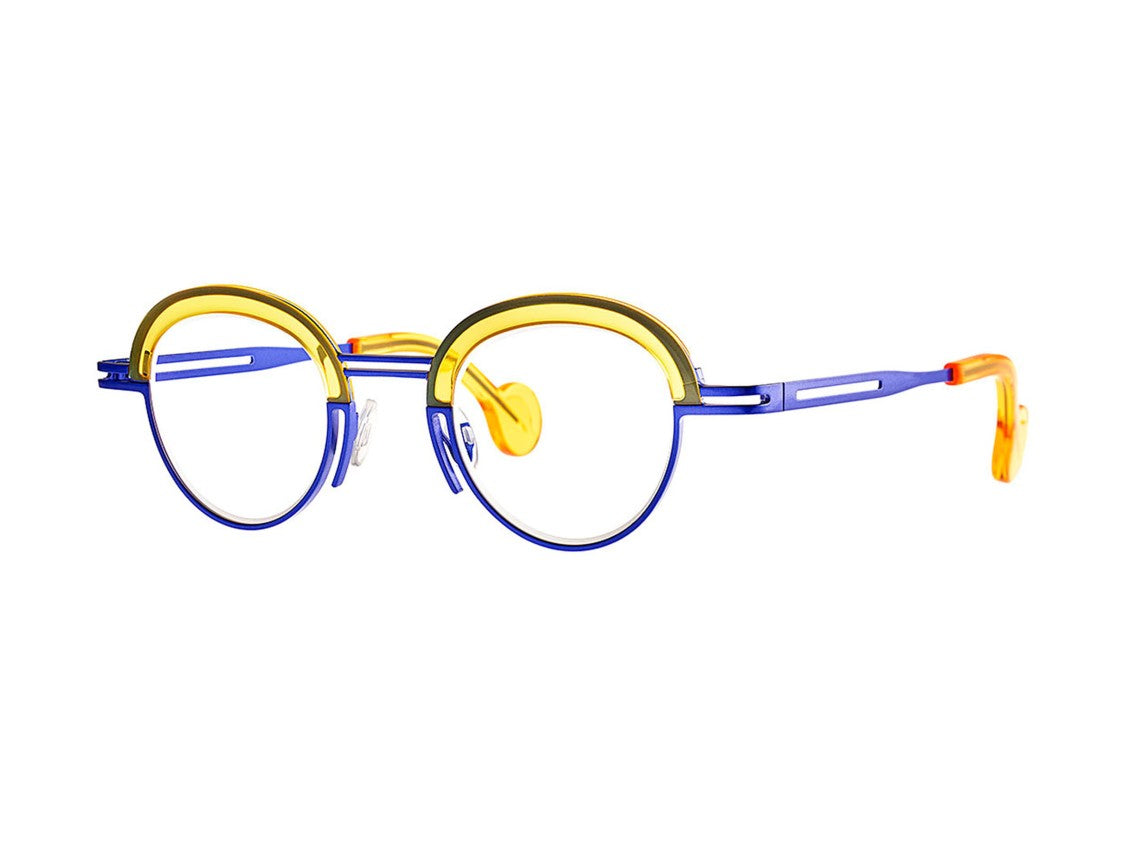 Theo Blue Eyeliner Round Eyeglasses