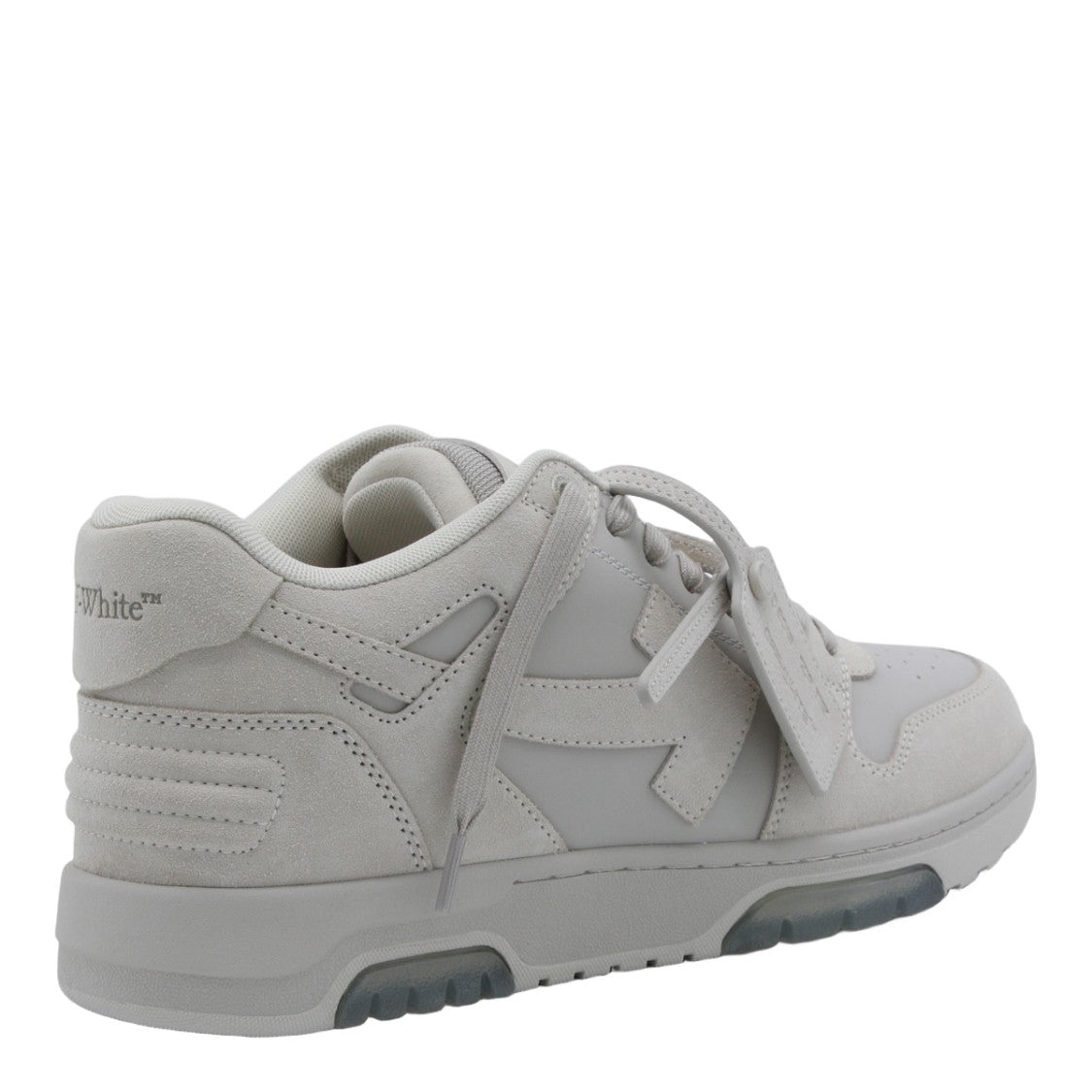 Off-White Low-Top Grey Sneakers With Textured Overlays