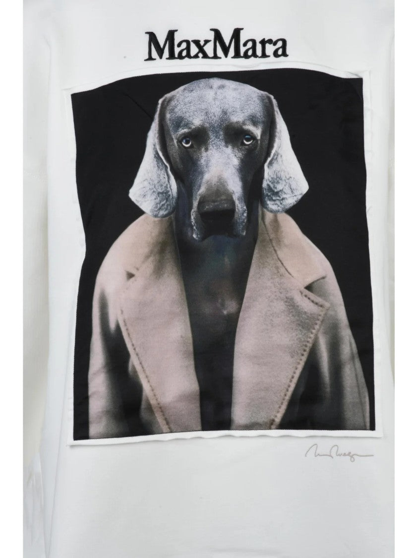 Max Mara Crewneck Sweatshirt With Graphic Dog Print
