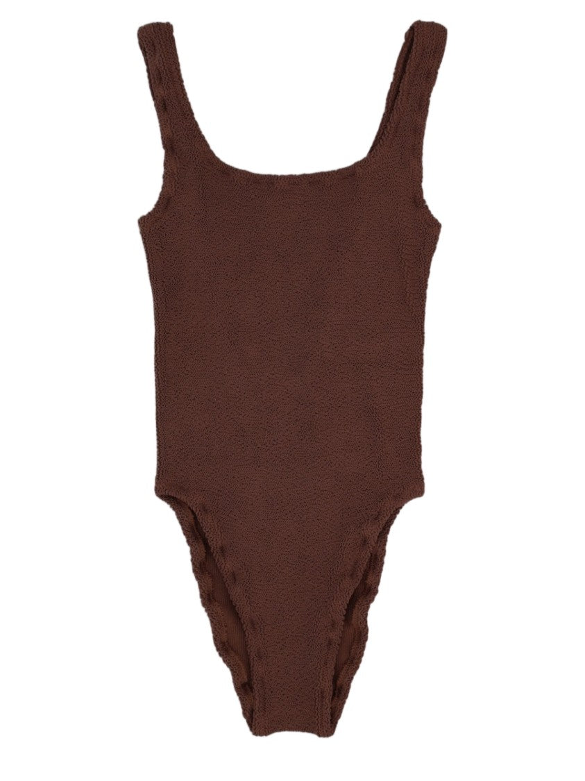 Mc2 Saint Barth Textured One-Piece Swimwear With Scoop Neckline And High-Cut Legs
