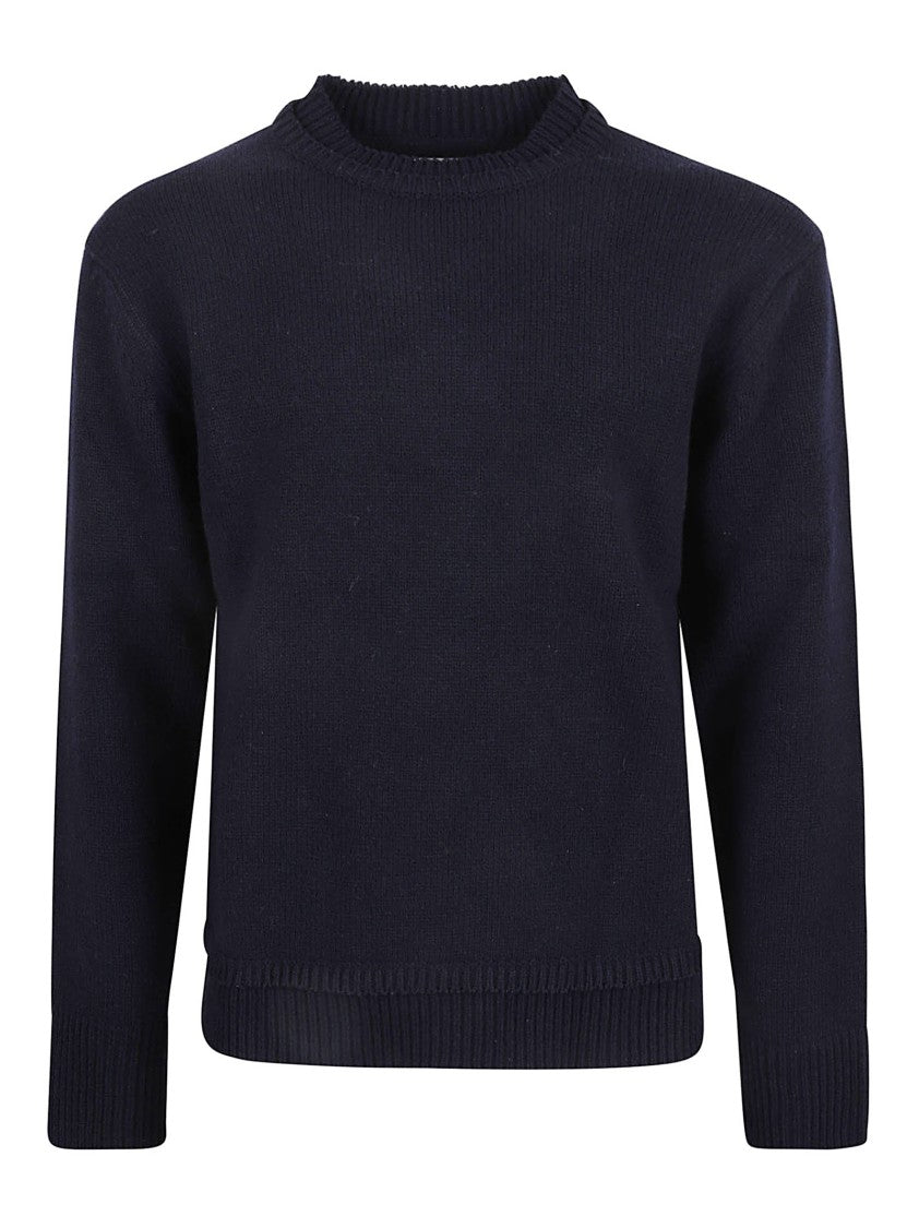Maison Margiela Crew Neck Sweater With Elbow Patches