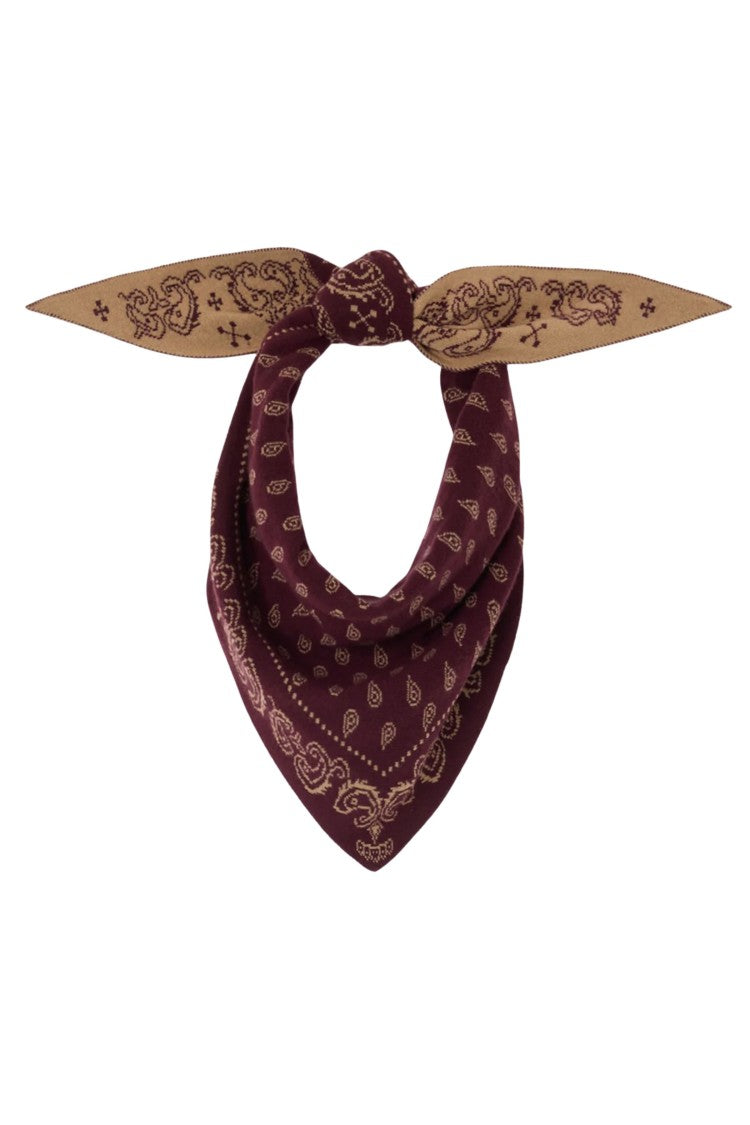 Guest In Residence Fig/Camel Wild Rag Reversible Paisley Cashmere Scarf