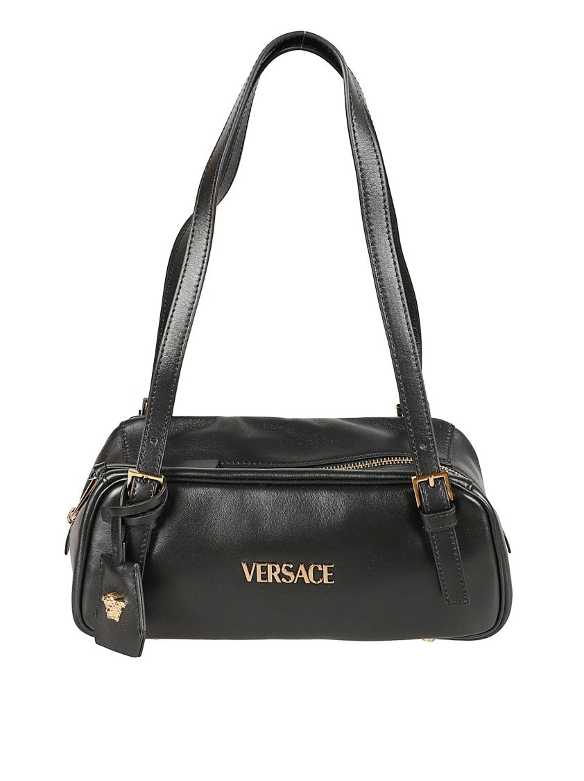 Versace Bowling Shoulder Bag In Ultra-Soft Nappa Leather