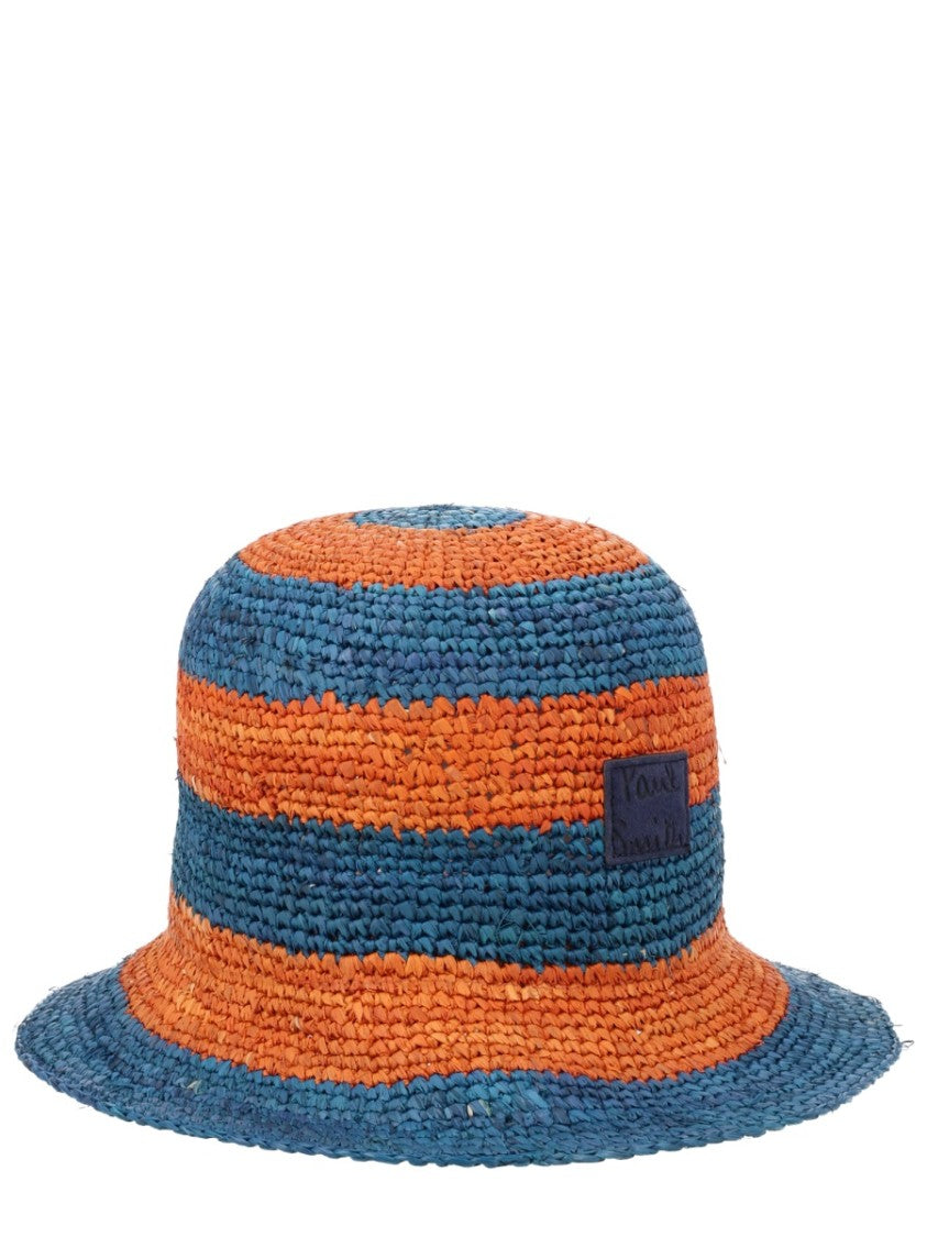 Paul Smith Vibrant Blue Woven Straw Bucket Hat
