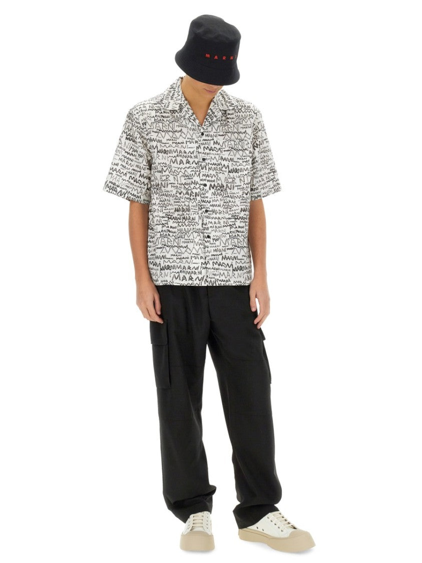 Marni Short-Sleeved Printed Cotton Shirt