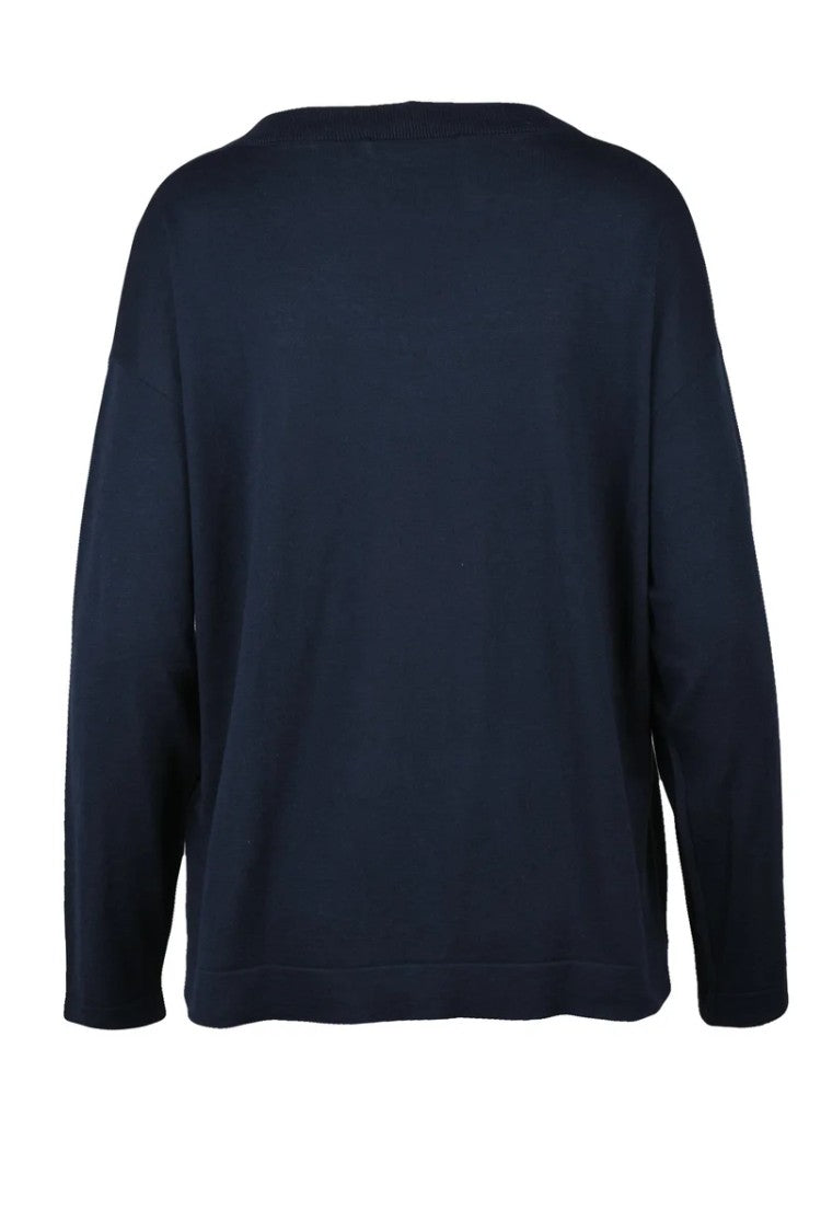 Max Mara Silk Cotton Knit - Navy Blue