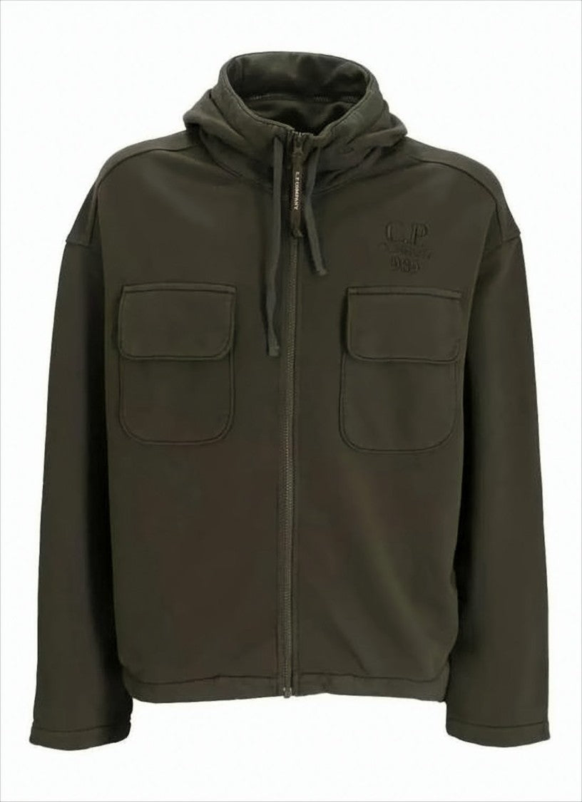 C.P. Company Cropped Boxy Jacket With Hood And Flap Pockets