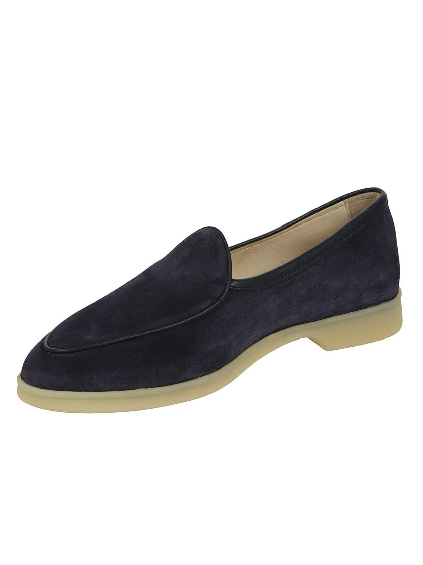 Baudoin & Lange Classic Black Suede Loafer With Rounded Toe Design