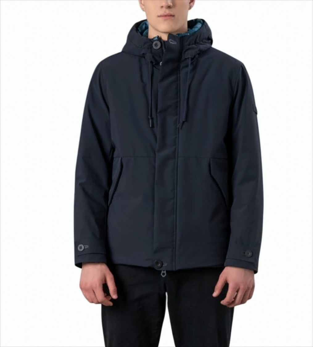 Rihunik Blue Jacket With Double Hood