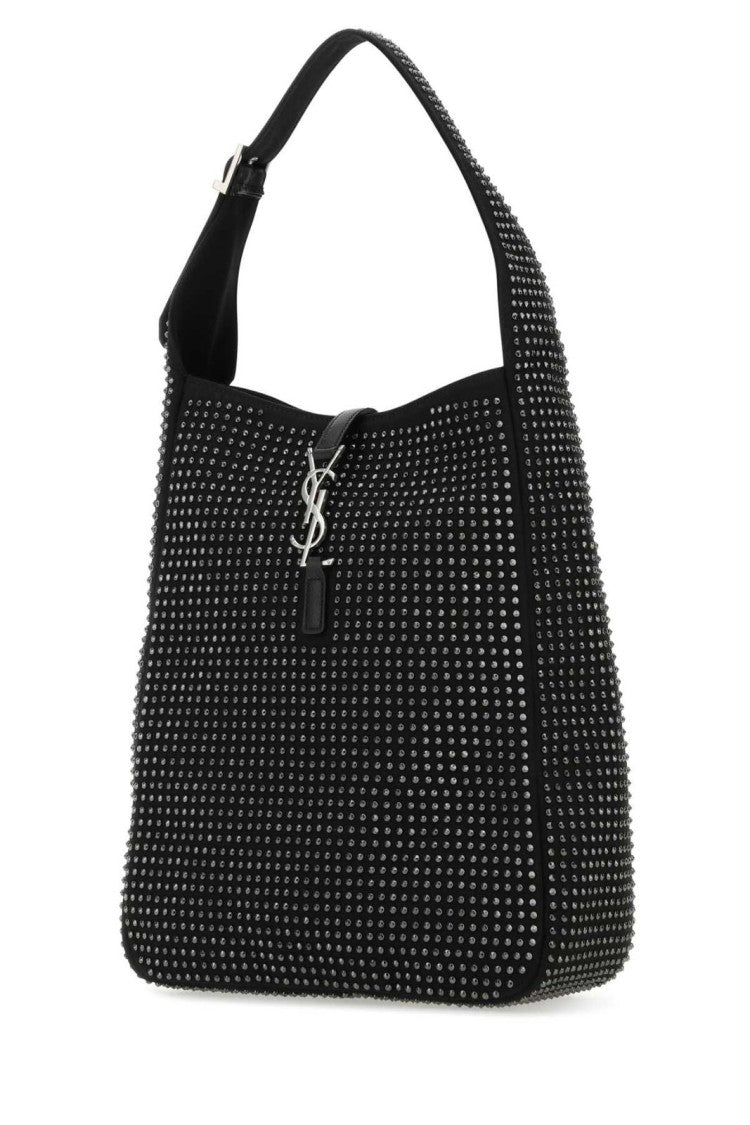 Saint Laurent Structured Black Cotton Bag With Minimalist Design