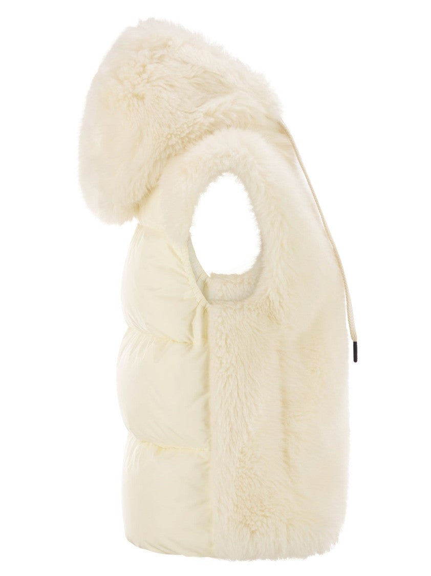 Moncler Grenoble Arve - Teddy-Effect Fleece Padded Gilet