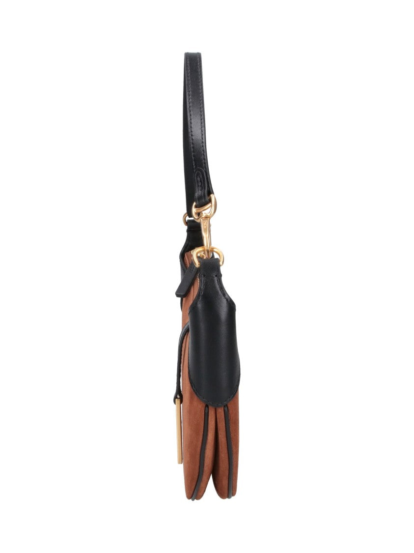 Polo Ralph Lauren Crescent-Shaped Brown Calf Suede Shoulder Bag