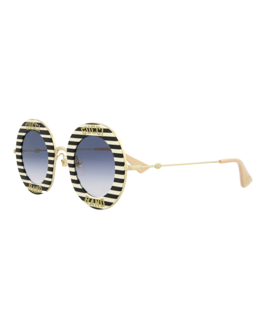 Gucci Round-Frame Metal Sunglasses