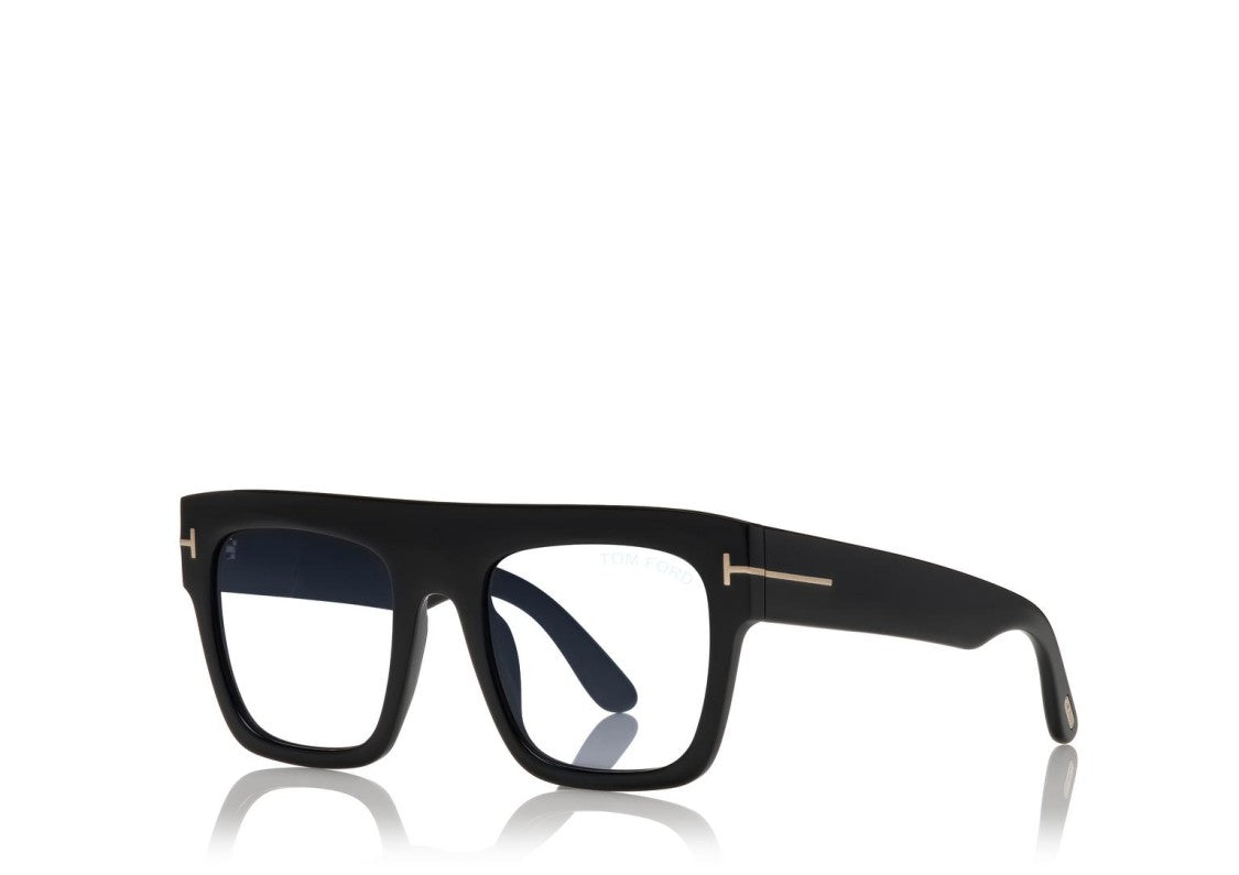 Tom Ford Oversized Black Acetate Sunglasses With Gold Accents