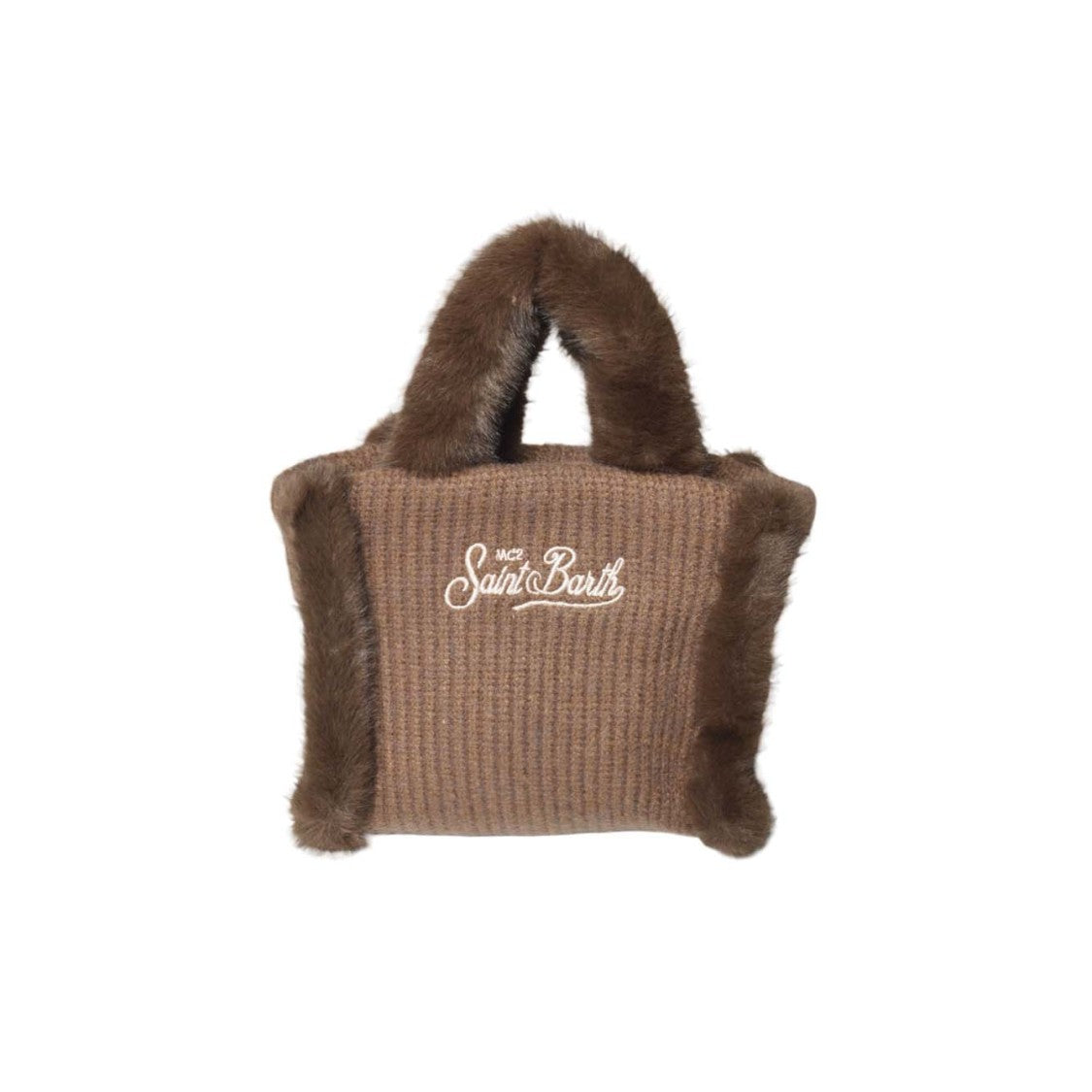 Mc2 Saint Barth Structured Brown Handbag With Classic Design