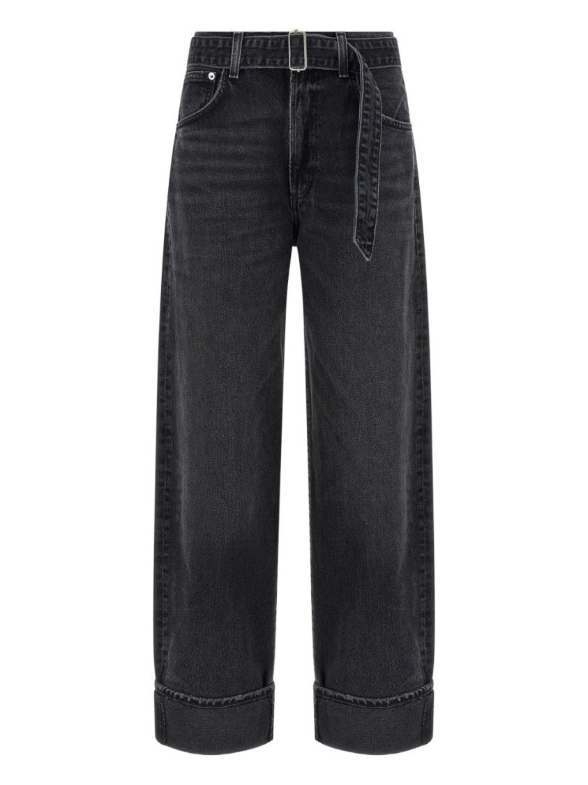 Agolde Relaxed Wide-Leg Jeans With Cuffed Hems