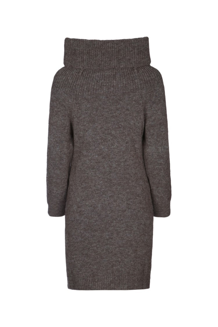 I Blues Blando Brown Dress With Wide Folded Collar
