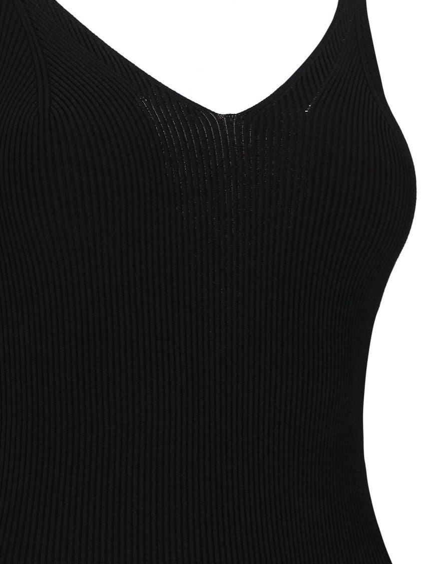 Versace Midi Dress "Safety Pin" – Black