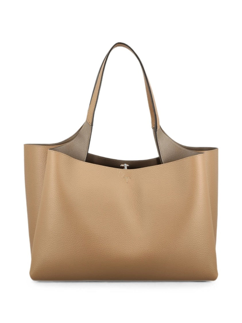 Tod's Textured Leather Tote Bag With Embossed Logo