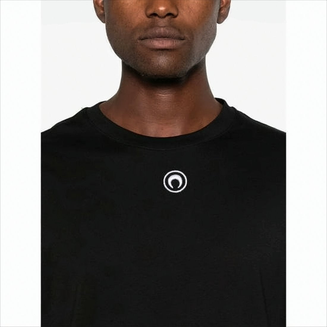 Marine Serre Relaxed Fit Black T-Shirt With Circular Emblem