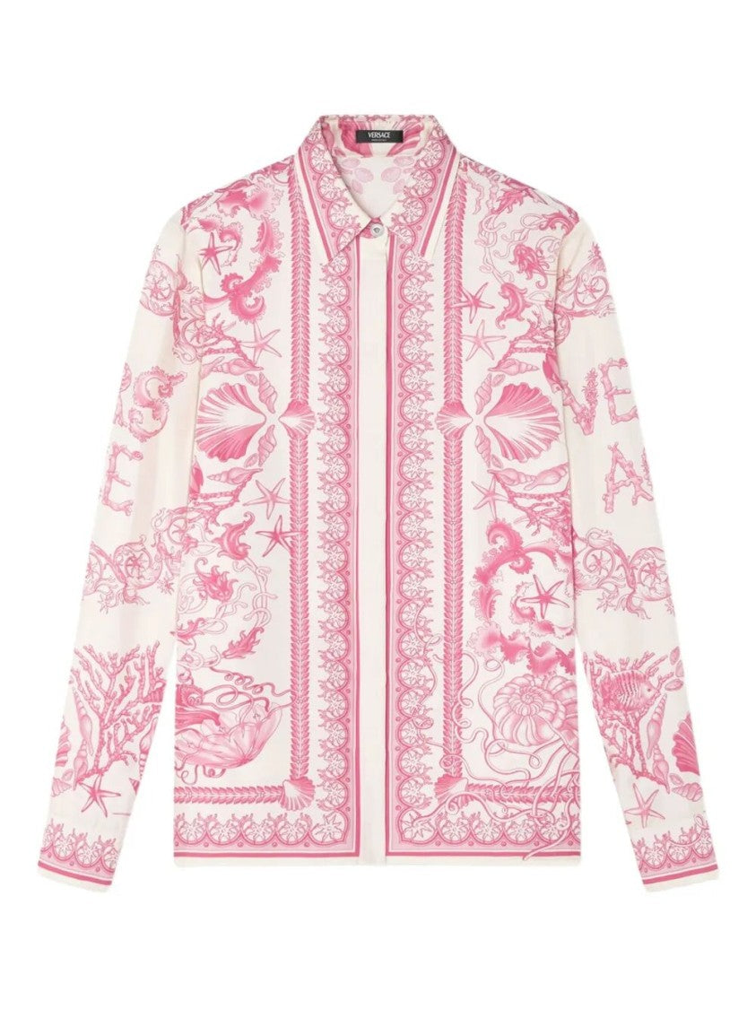 Versace `Underwater Barocco Bicolour Foulard` Formal Shirt
