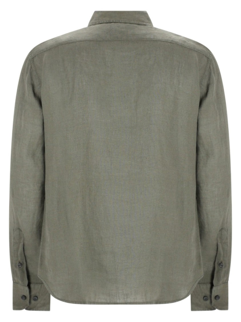 120% Lino Relaxed Linen Button-Down Casual Shirt