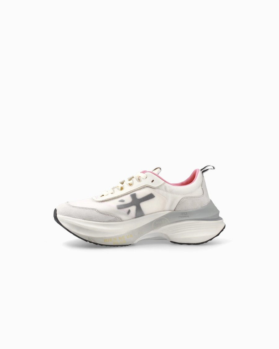 Premiata Light Leather And Mesh Sneakers