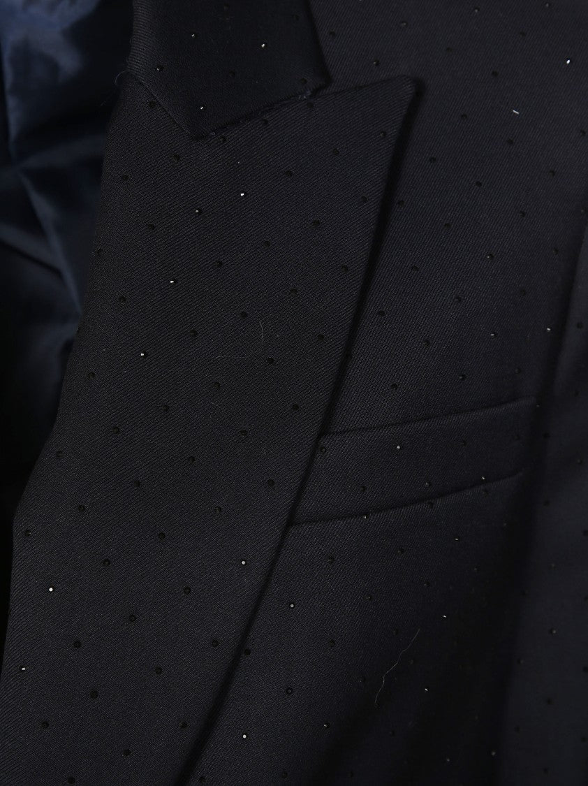 Liu Jo Fitted Black Jacket With Strass Embellishments