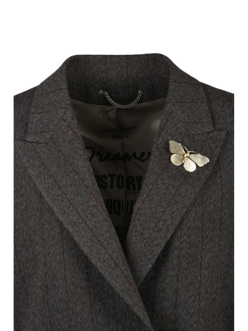 Golden Goose Brown Virgin Wool Double-Breasted Jacket