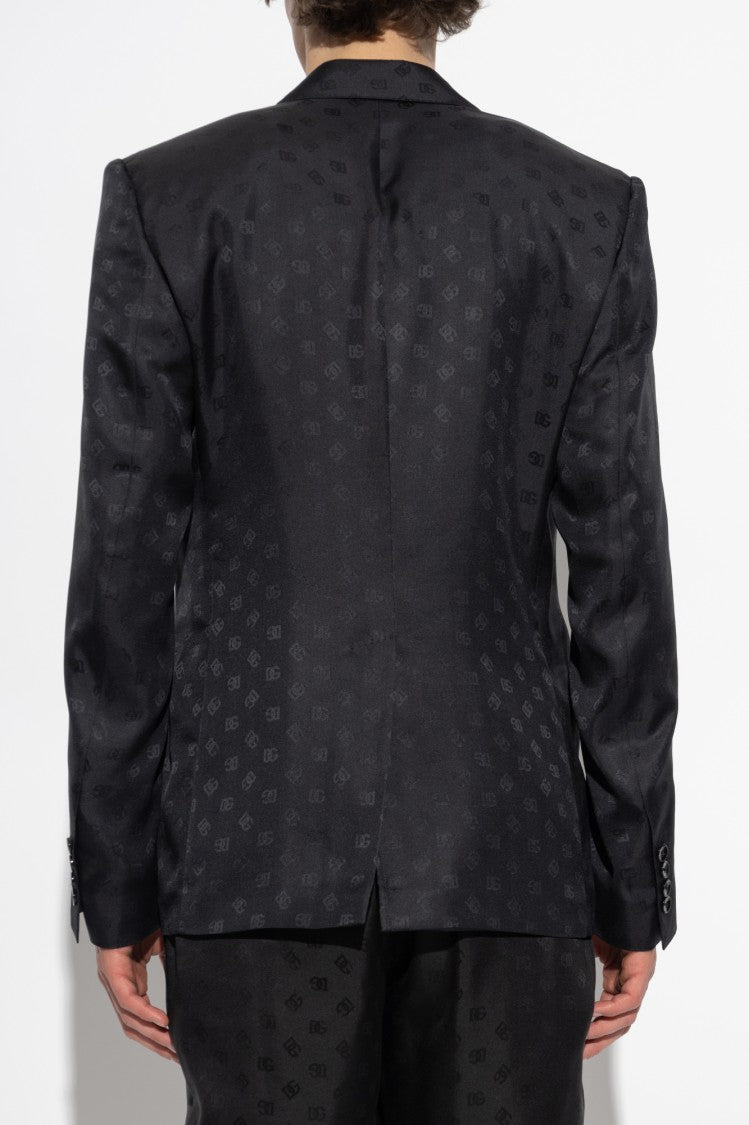 Dolce & Gabbana Monogrammed Pattern Silk Blazer