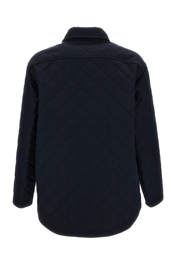 A.P.C. Quilted Wool Blend Blouson Jacket With Classic Detailing