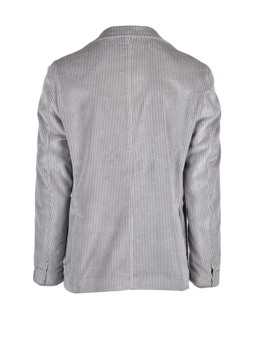 Eleventy Stone Notch Lapels Corduroy Cotton-Blend Suit